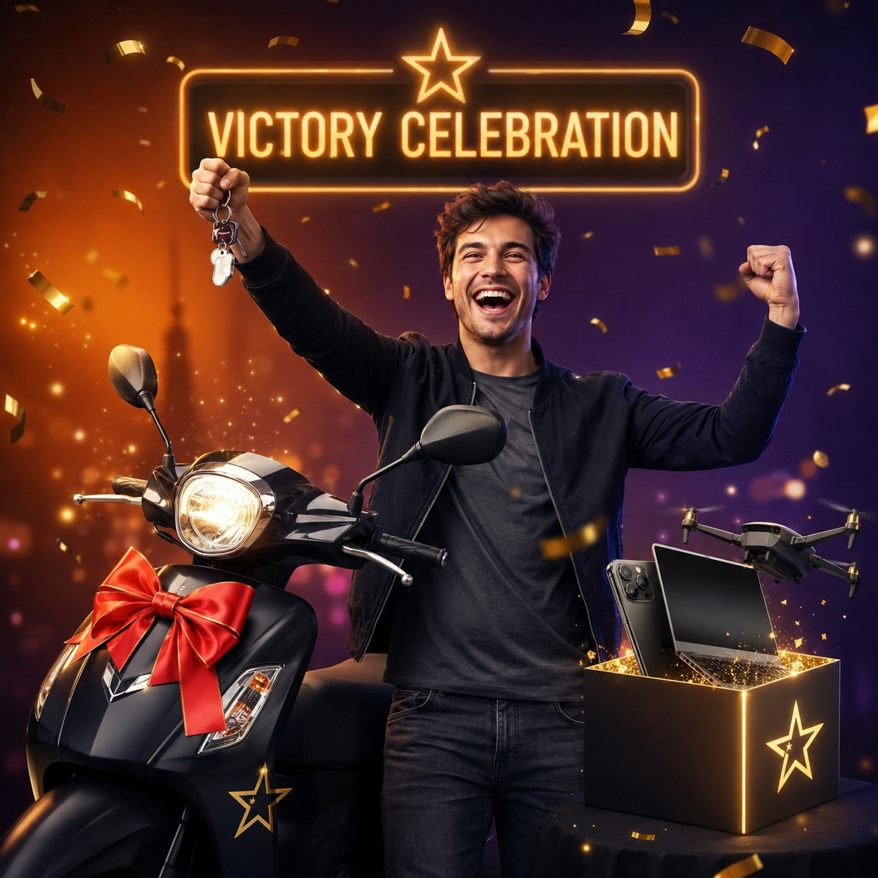 Ecstatic Winner Celebrating Success